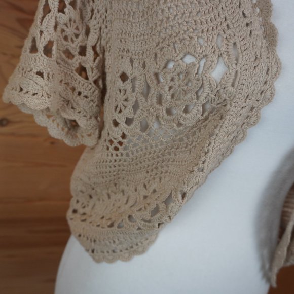 Dress Barn Tan Knit Cardigan Top‎ Size Large Petite - Picture 3 of 7